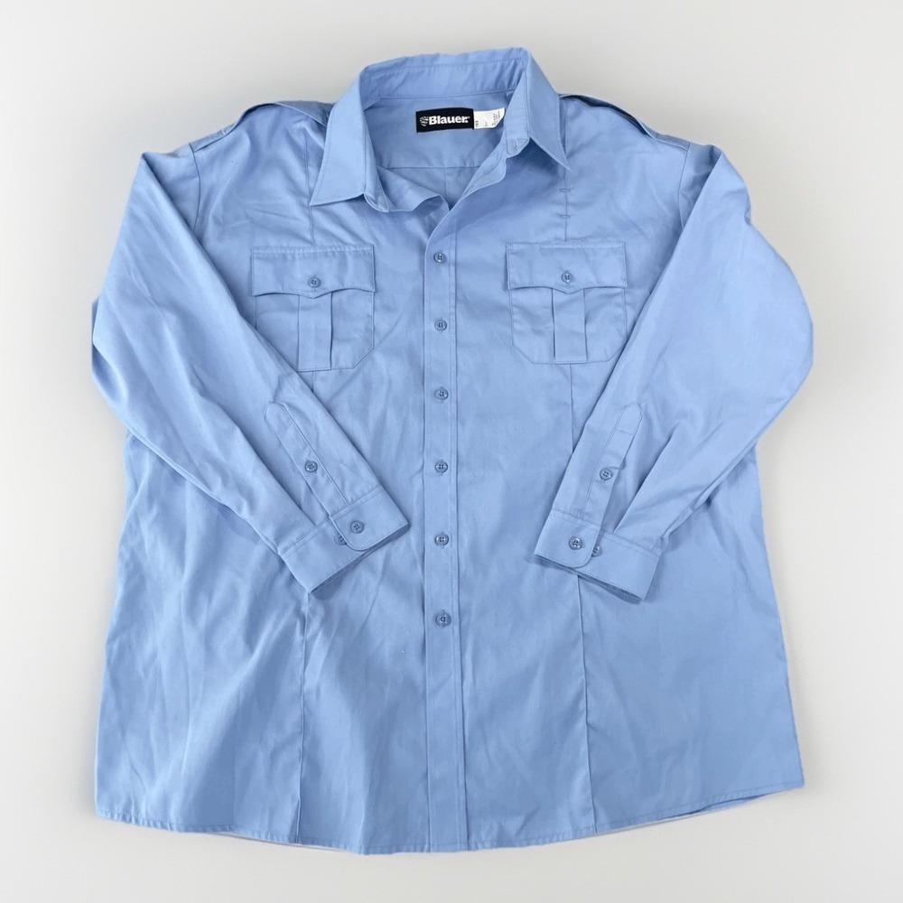 Blauer Uniform Shirt Mens 3XL Blue Long Sleeve Tactical Workwear Security Pocket